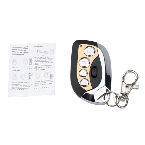 AK-RD095 copieuse en 433mhz avec interrupteur d'alimentation et notice papier en anglais Generic_TXC150 copieuse code fixe 433mhz avec coupure d'alimentation